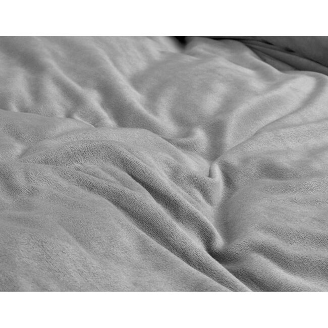 Velvet dekbedovertrek - Uni grijs