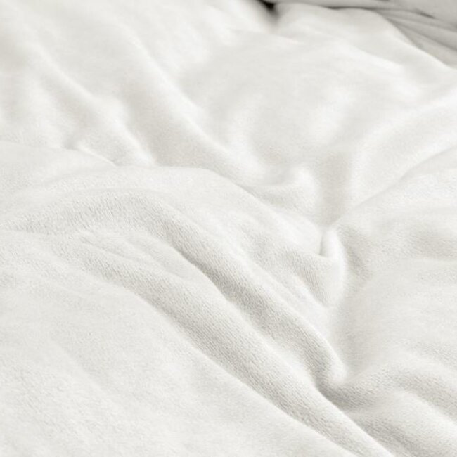 Velvet dekbedovertrek - Uni wit