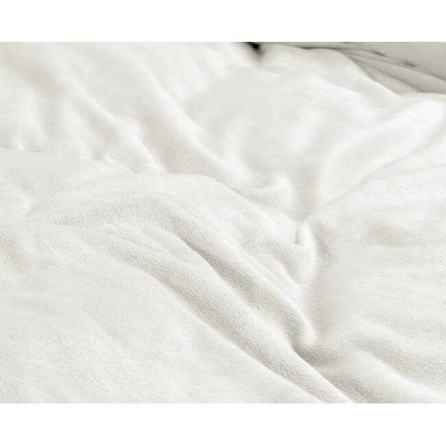 Velvet dekbedovertrek - Uni wit