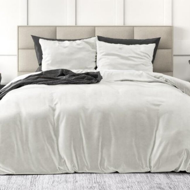 Velvet dekbedovertrek - Uni wit