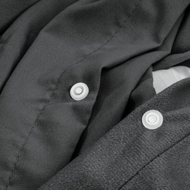 Velvet dekbedovertrek - Uni antraciet