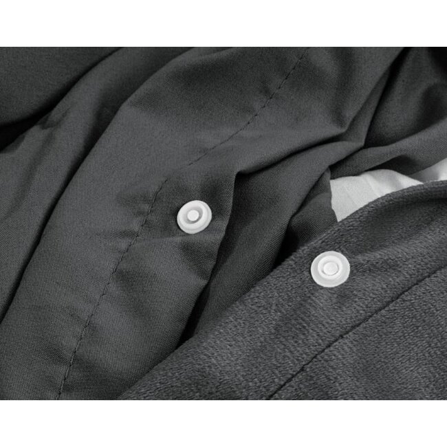 Velvet dekbedovertrek - Uni antraciet