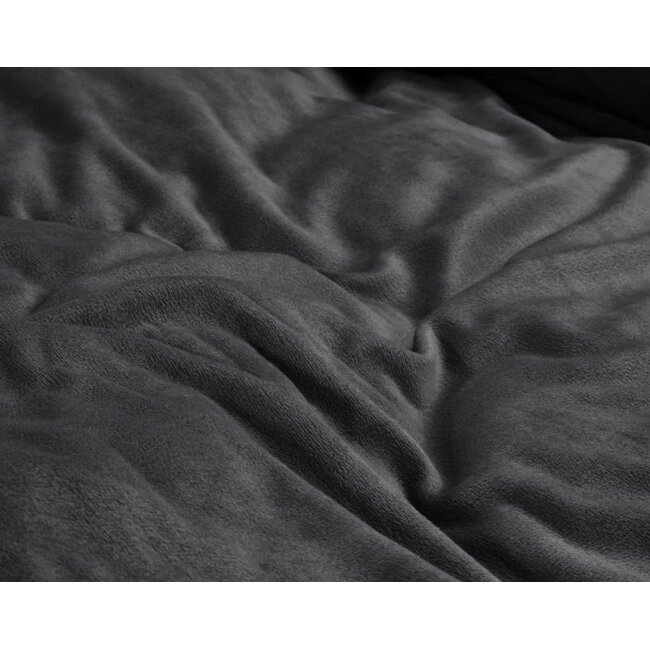 Velvet dekbedovertrek - Uni antraciet