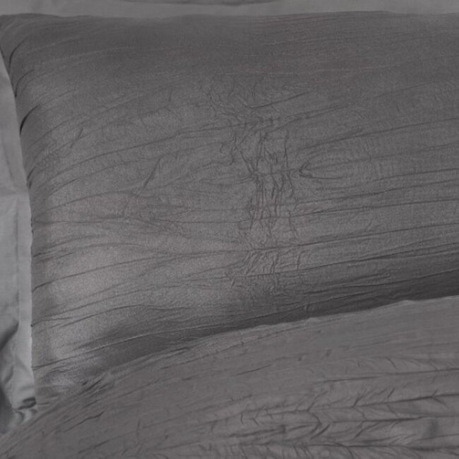 Microvezel dekbedovertrek crinkle antraciet