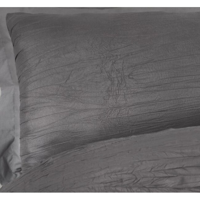 Microvezel dekbedovertrek crinkle antraciet