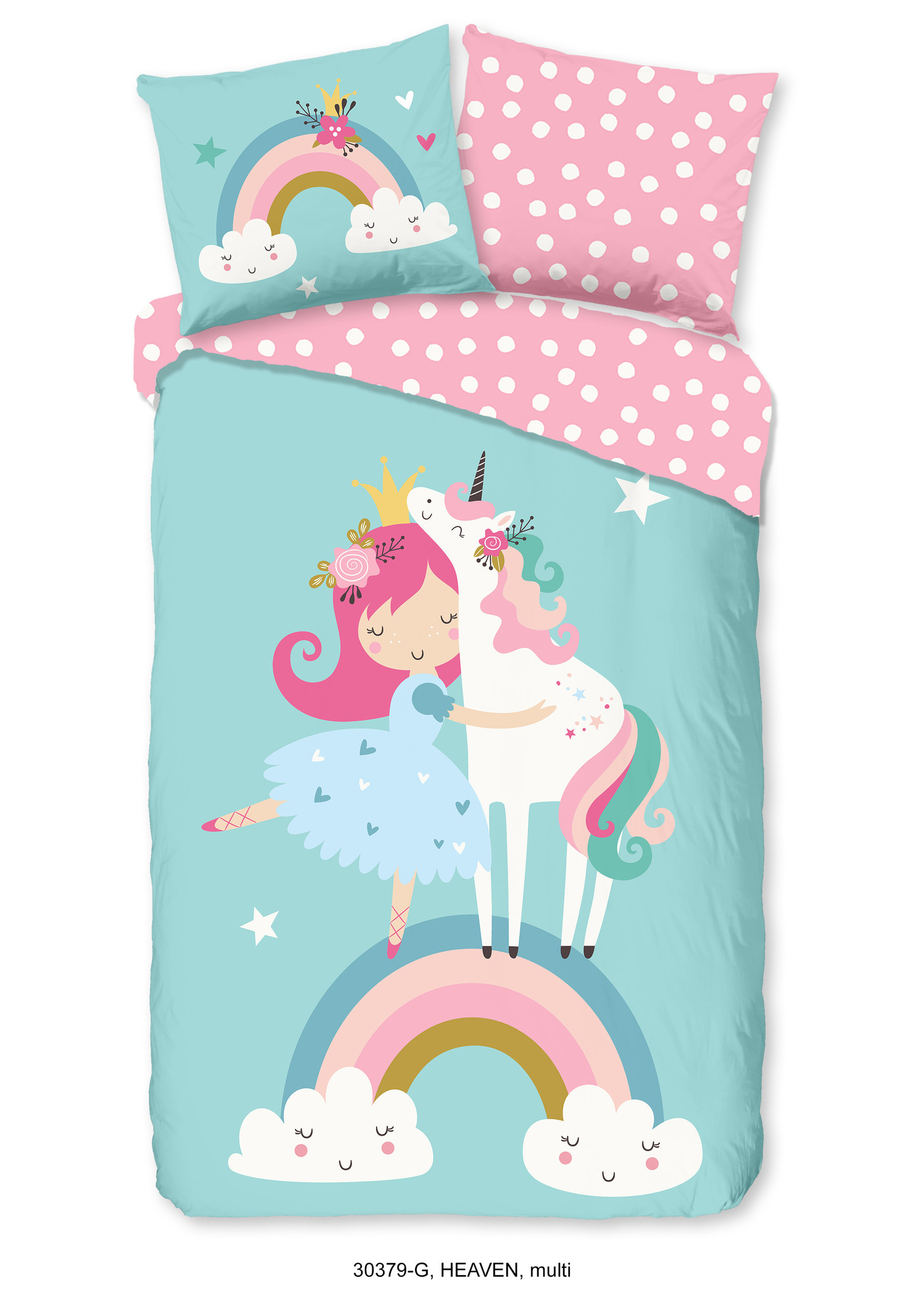 Good morning kinderdekbedovertrek Unicorn heaven - katoen - 140x220 + 60x70 cm
