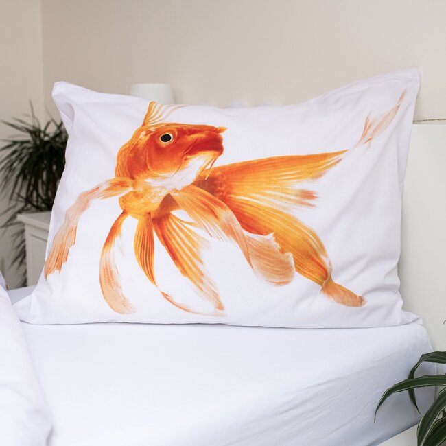 Katoen dekbedovertrek Goudvis - 140x200 + 70x90 cm