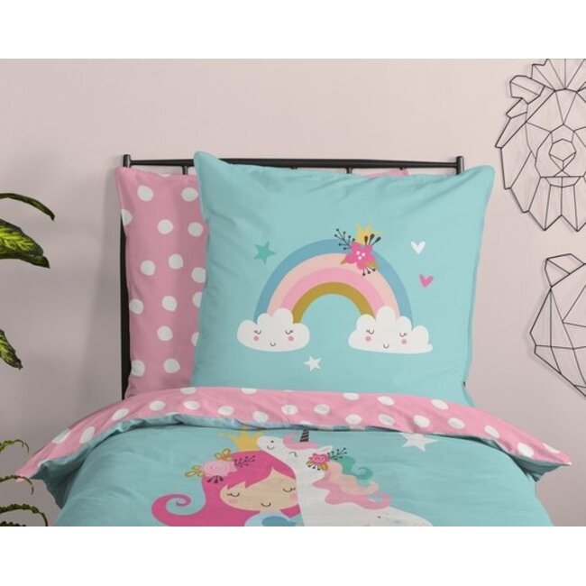 Katoen kinderdekbedovertrek Unicorn heaven - 140x220 + 60x70 cm
