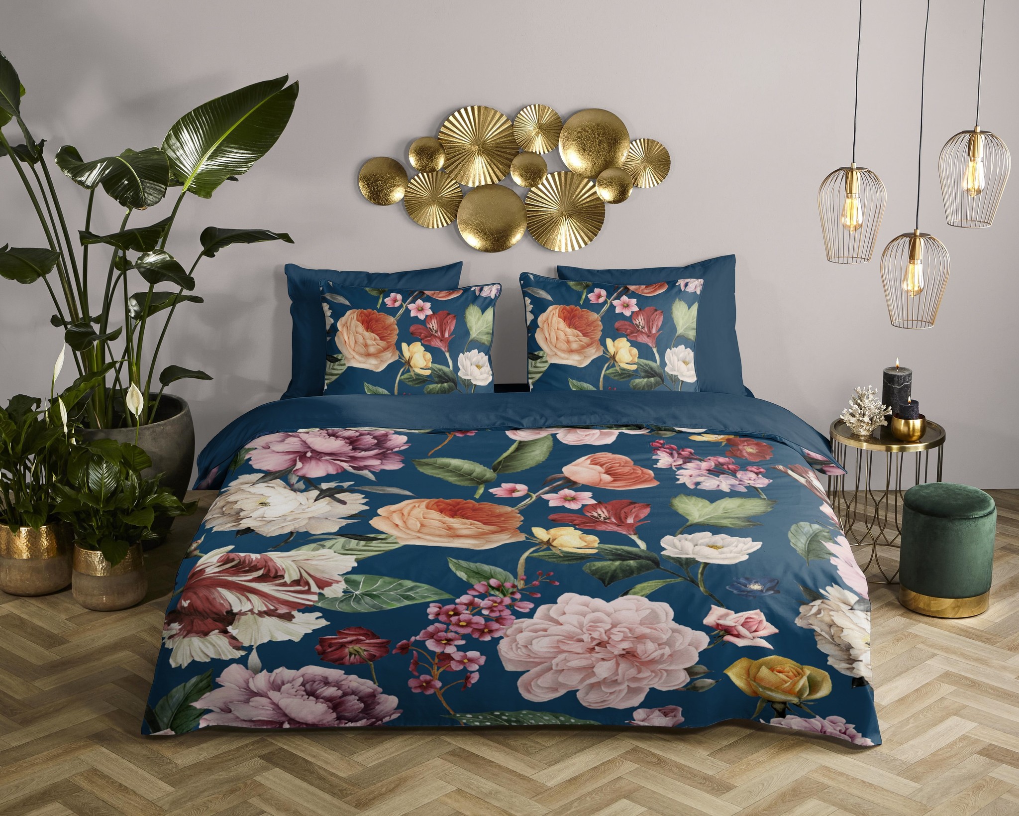Dekbedovertrek Fiori blauw