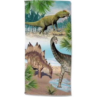 Good Morning Strandlaken Dino's - velours - 75x150 cm
