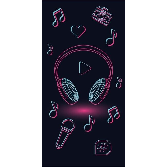 Strandlaken music  - 70x140 cm - katoen