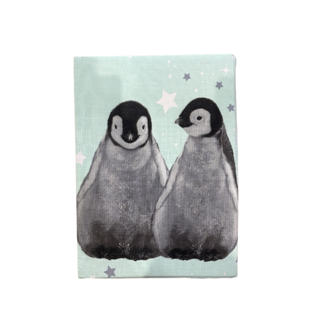 Polykatoen dekbedovertrek Starry pinguïns mint