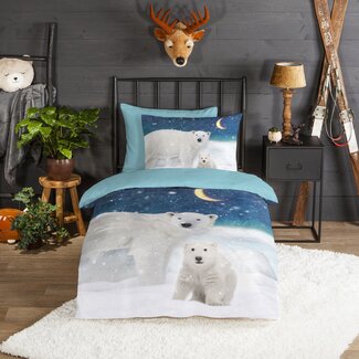 Good Morning Flanel dekbedovertrek Polar - eenpersoons
