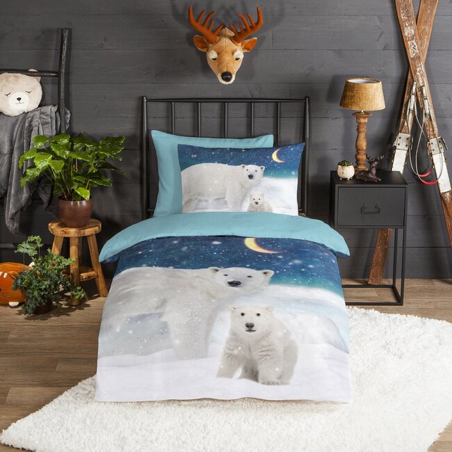 Good Morning flanel kinderdekbedovertrek Polar - 140x220 + 60x70 cm