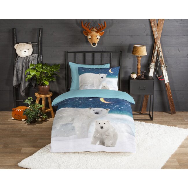 Good Morning flanel kinderdekbedovertrek Polar - 140x220 + 60x70 cm