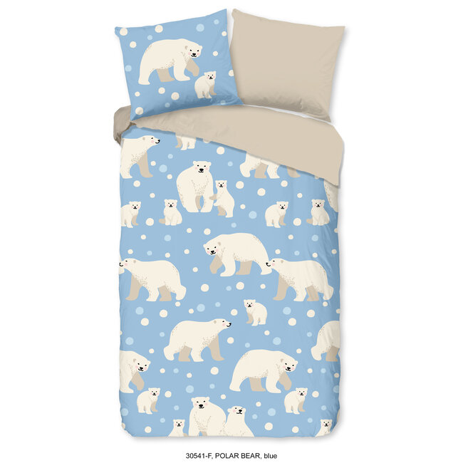 Flanel kinderdekbedovertrek Ijsberen - 140x220 + 60x70 cm