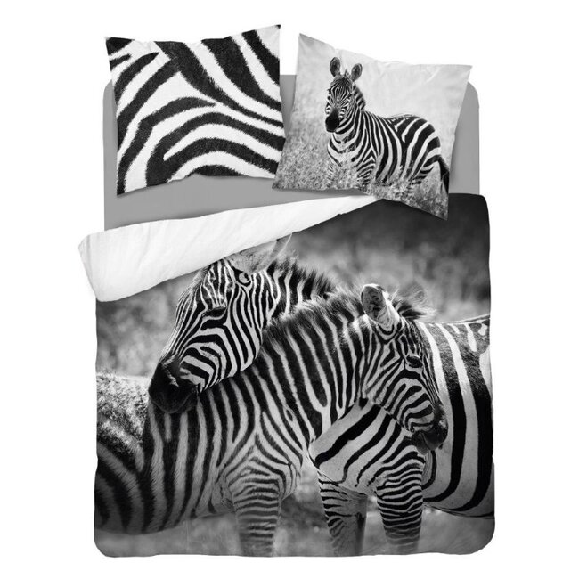 Katoen dekbedovertrek Zebra's - 220x200 + 2st. 70x80 cm
