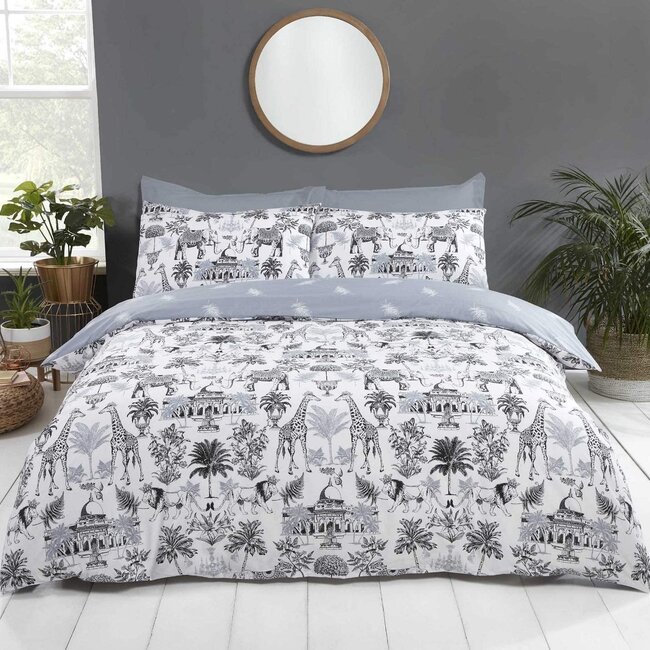 Polykatoen dekbedovertrek Safari royal -  Lits-jumeaux (230x220 + 2st 50x75cm)