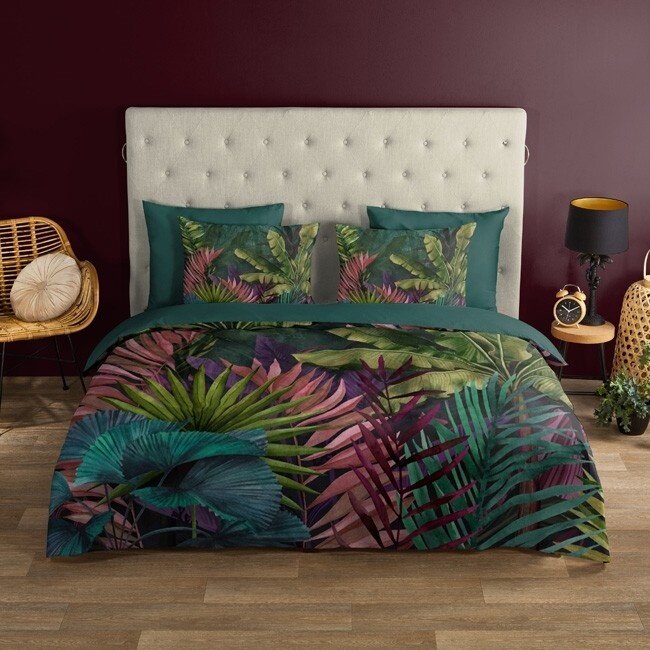 Katoen dekbedovertrek Marina groen