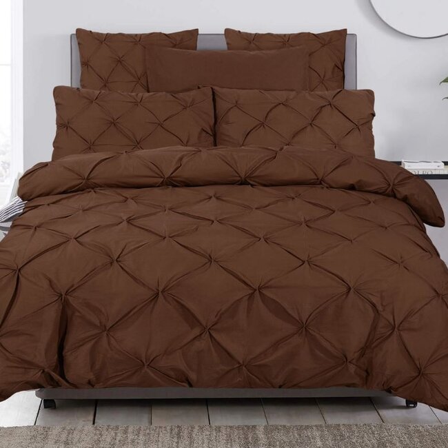 Katoen dekbedovertrek Salvador - bruin