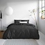 Katoen satijn dekbedovertrek uni - zwart