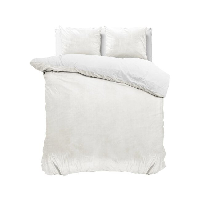 Velvet dekbedovertrek - Uni wit