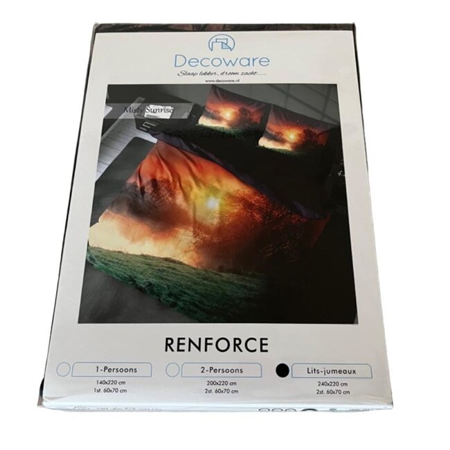 Katoen dekbedovertrek Misty Sunrise