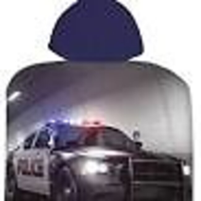 Badponcho met capuchon politieauto
