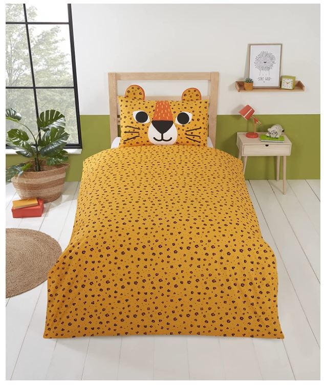 Studio Kids kinderdekbedovertrek Wild cat - blended katoen - 135x200 + 50x75 cm