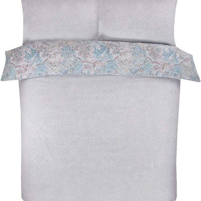 Microvezel dekbedovertrek Paisley teal - 1-persoons (135x200 + 50x75cm)