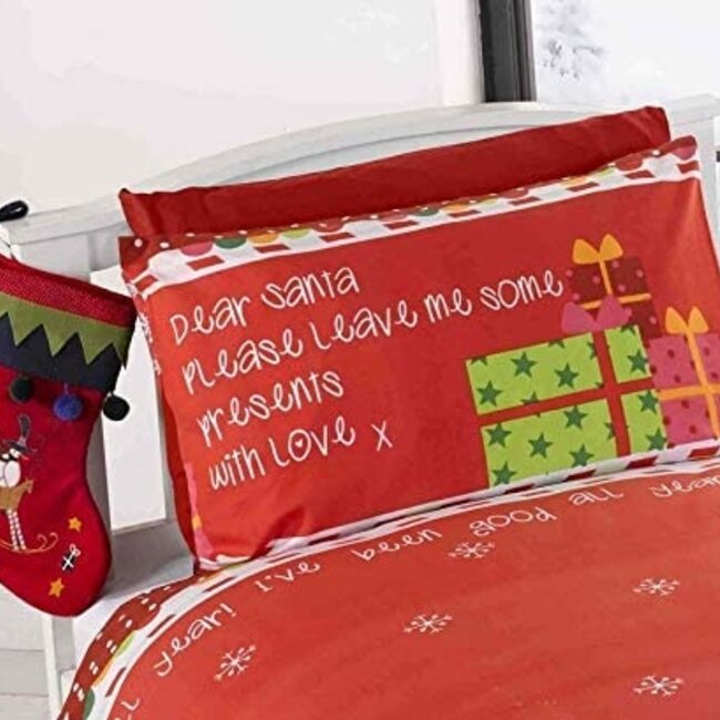 Kerst dekbedovertrek Dear Santa - polykatoen  - 135x200 + 50x75 cm