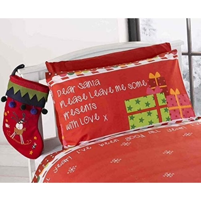 Kerst dekbedovertrek Dear Santa - polykatoen  - 135x200 + 50x75 cm