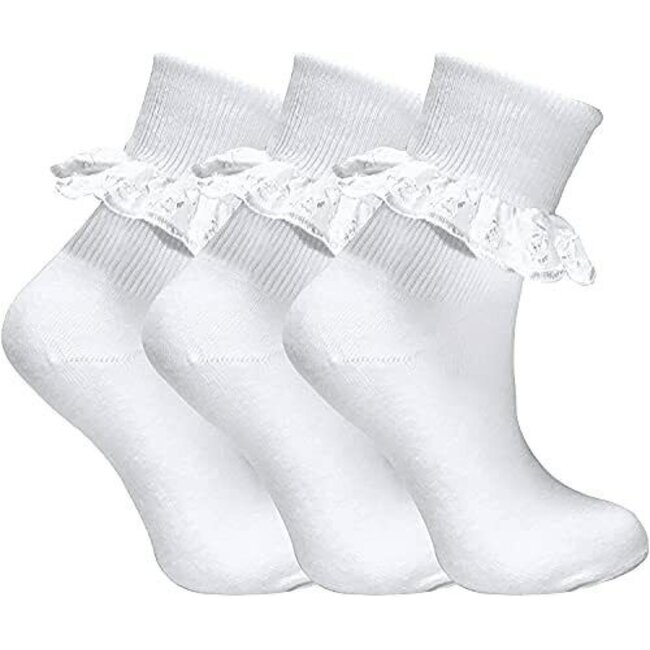 Enkelsokken met kant Maat: 13/15 (Per 3 paar)