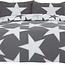 Polykatoen dekbedovertrek Sterren grijs - Lits-jumeaux (230x220 + 2st 50x75cm)