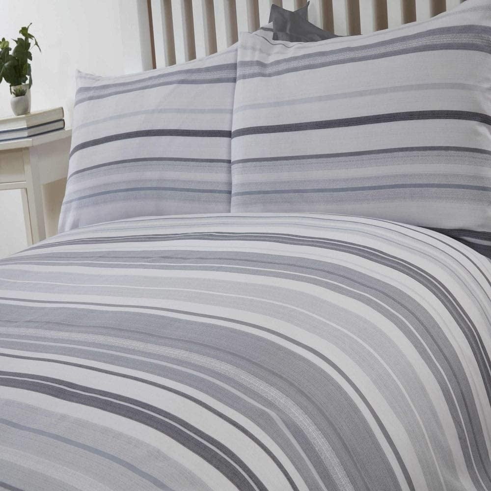 Studio Art dekbedovertrek Staford stripe grijs - blended katoen