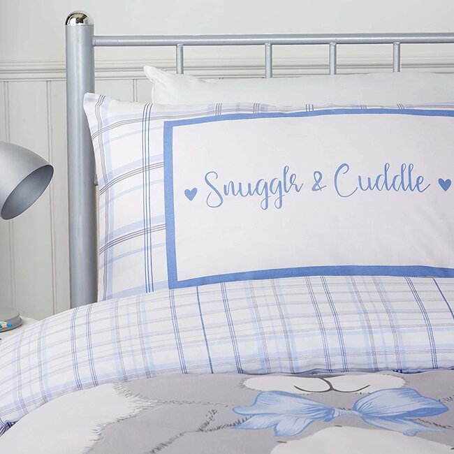 Polykatoen dekbedovertrek Snuggle & Cuddle  - blauw - eenpersoons