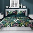 Katoen satijn dekbedovertrek bloemen petrol blauw - 140x200 + 70x80 cm