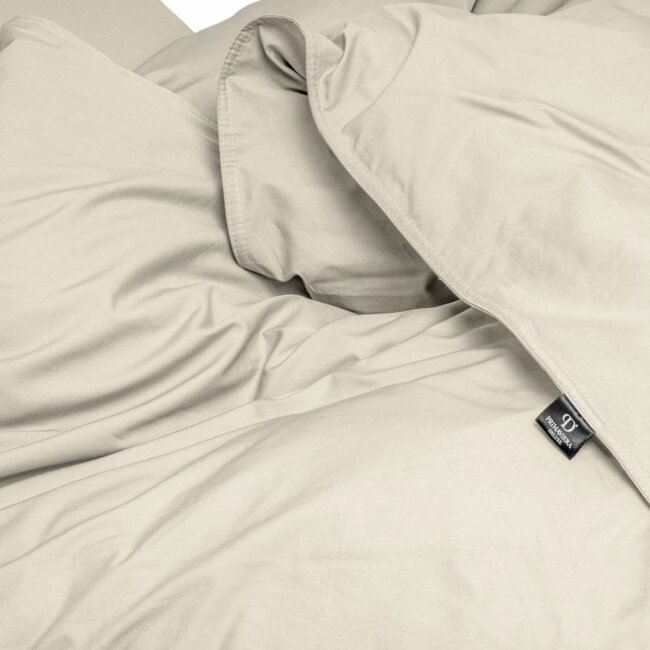 Katoen percal dekbedovertrek uni - Zand