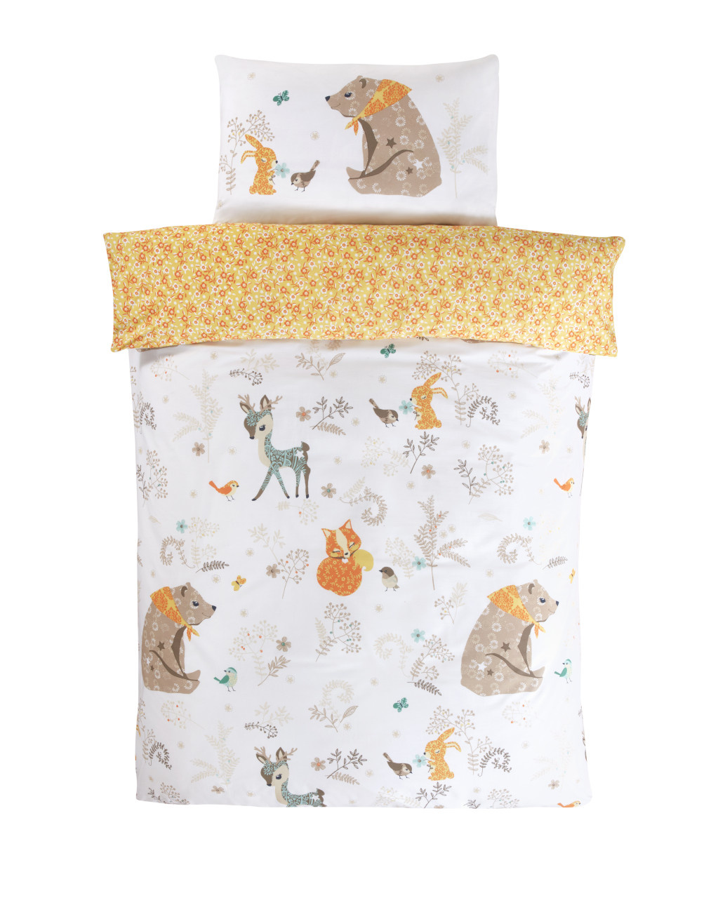 Studio Kids bosdieren vrienden dekbedovertrek - blended katoen - 135x200 + 50x75 cm
