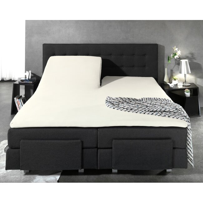 Split topper hoeslaken katoen - Crème