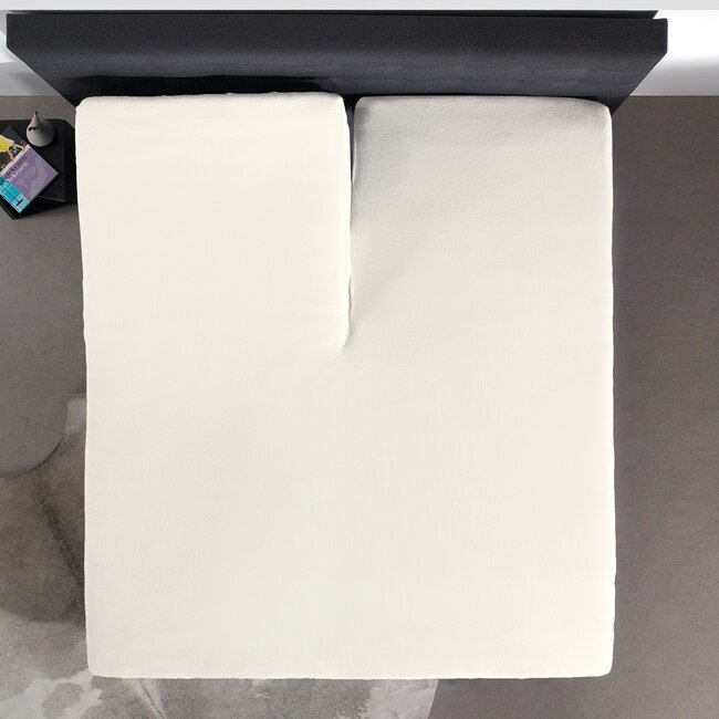 Split topper hoeslaken katoen - Crème