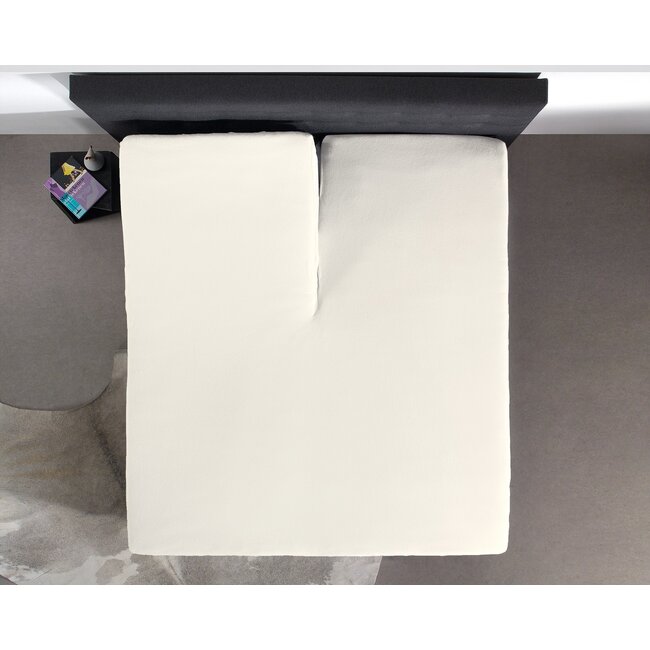 Split topper hoeslaken katoen - Crème