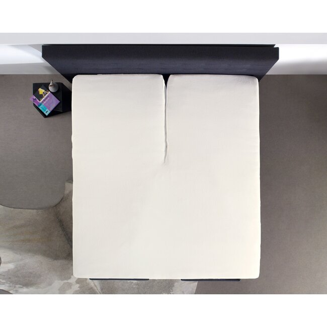 Split topper hoeslaken katoen - Crème