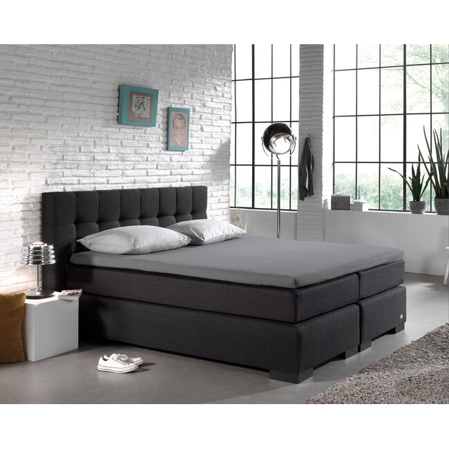 Split topper hoeslaken katoen - Grijs