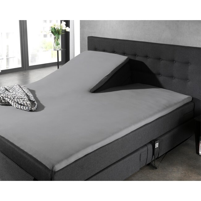 Split topper hoeslaken katoen - Grijs