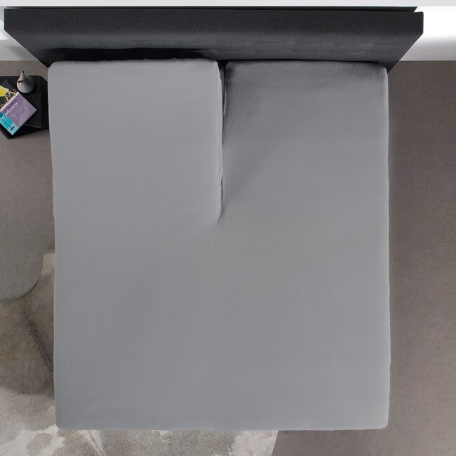 Split topper hoeslaken katoen - Grijs