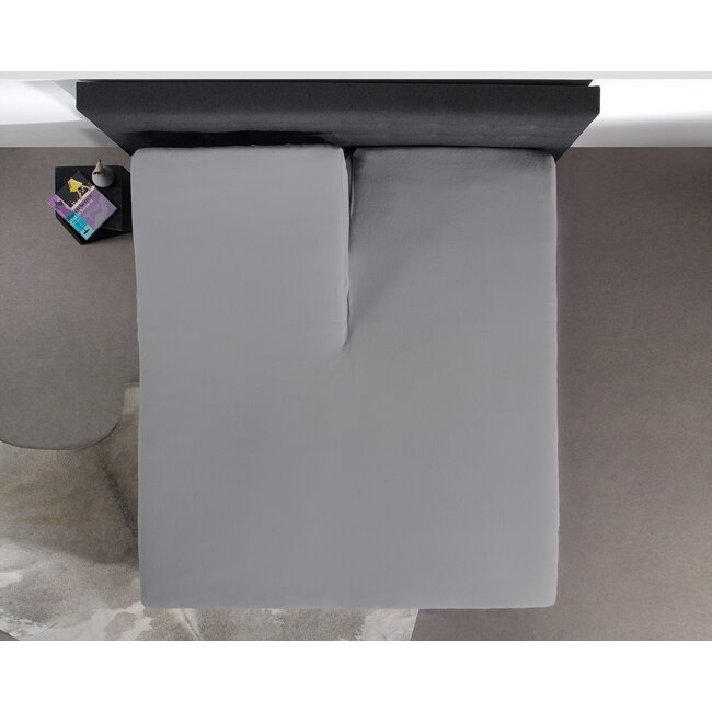 Split topper hoeslaken katoen - Grijs