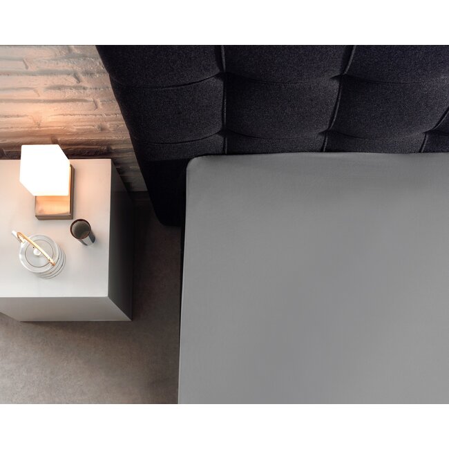 Split topper hoeslaken katoen - Grijs