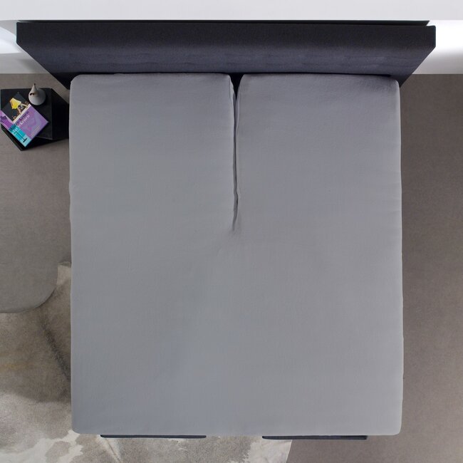 Split topper hoeslaken katoen - Grijs