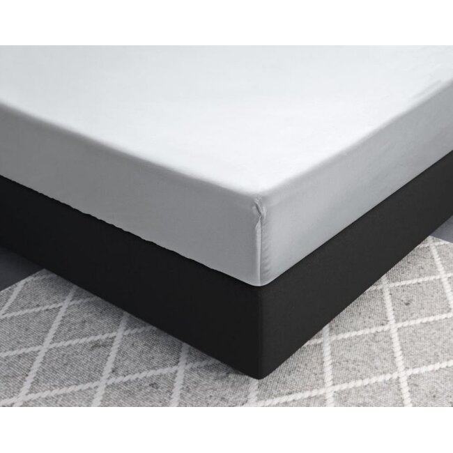 Hoeslaken - katoen satijn - wit